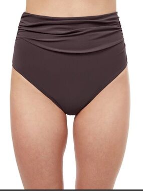 NWT Profile by Gottex Espresso High-Waist Bikini Bottom MSRP $58 Sz 10